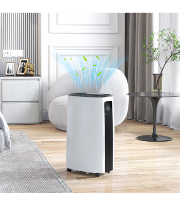 HOMCOM 16L/Day Dehumidifier for Home Damp, Mould, Laundry Drying, White