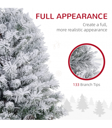 HOMCOM 3ft Artificial Christmas Tree with LED Light, Concrete Base