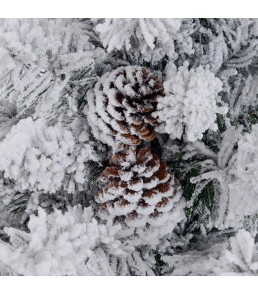 HOMCOM 3ft Artificial Christmas Tree with LED Light, Concrete Base