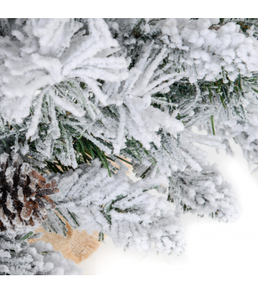 HOMCOM 3ft Artificial Christmas Tree with LED Light, Concrete Base