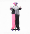 HOMCOM Halloween Clown Animatronic Prop with Light Up Eyes, for Indoor Outdoor