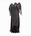 HOMCOM Winged Grim Reaper Animatronic Prop w/ Light Up Eyes, for Haunted House