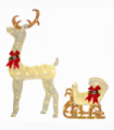 Outsunny Light Up Reindeer & Sleigh Christmas Decoration w/ 170 LED Lights