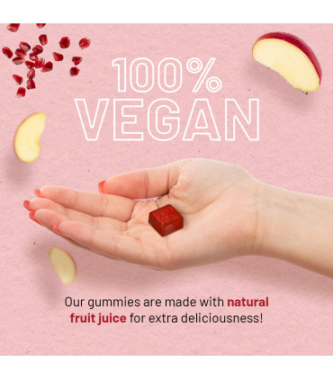 Vegan Apple Cider Vinegar Gummies | Apple Flavour | High Strength 1000mg with Vitamin C, Chromium and Pomegranate