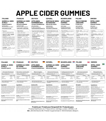 Vegan Apple Cider Vinegar Gummies | Apple Flavour | High Strength 1000mg with Vitamin C, Chromium and Pomegranate