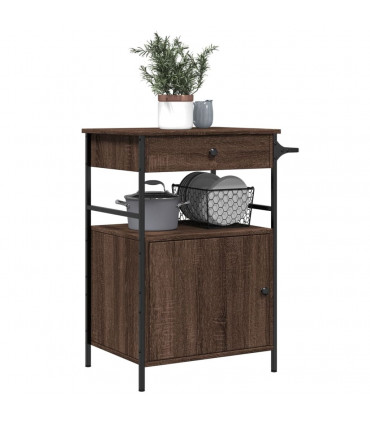 vidaXL Kitchen Trolley Brown Oak 56x43x89.5 cm Engineered Wood