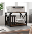 vidaXL Printer Stand 2-Tier Brown Oak 44x26x31.5 cm Engineered Wood