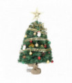 24 in Pre-lit Artificial Mini Christmas Tree, Tabletop Small Xmas Pine Tree with Ornaments and 30 Warm Lights Battery Operated and Paper Wrapped Base for Home Office Store Holiday Deco, Green