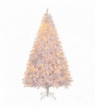 5 FT Artificial Christmas Tree with DIY 80 Warm Lights Battery Operated, 480 Branch Tips and Sturdy Metal Stand, White