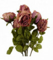 Pack of 6 x 70cm Artificial Dark Pink Rose