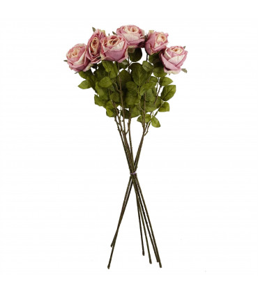 Pack of 6 x 70cm Artificial Light Pink Rose