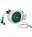 Outsunny Retractable Hose Reel Wall Mounted with Lock, Light Grey
