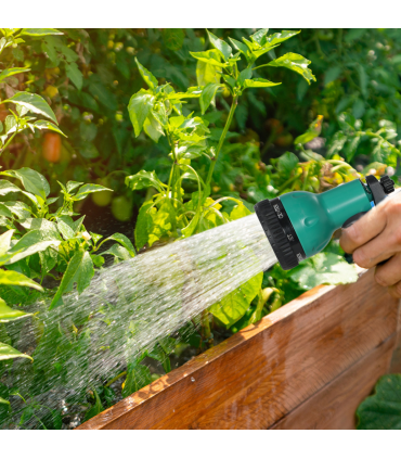 Outsunny Retractable Hose Reel Wall Mounted with Lock, Light Grey