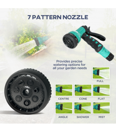 Outsunny Retractable Hose Reel Wall Mounted with Lock, Light Grey