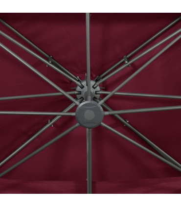 Cantilever Umbrella with Double Top Bordeaux Red 400x300 cm