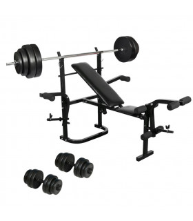 Folding Weight Bench Dumbbell Barbell Set Home Gym