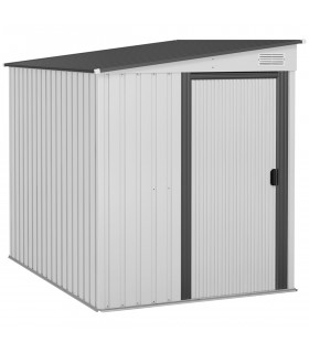 Outsunny 5 x 7FT Garden Shed with Foundation Lean to Metal Tool Shed White
