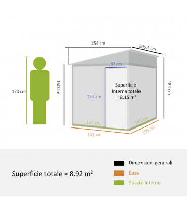 Outsunny 5 x 7FT Garden Shed with Foundation Lean to Metal Tool Shed White