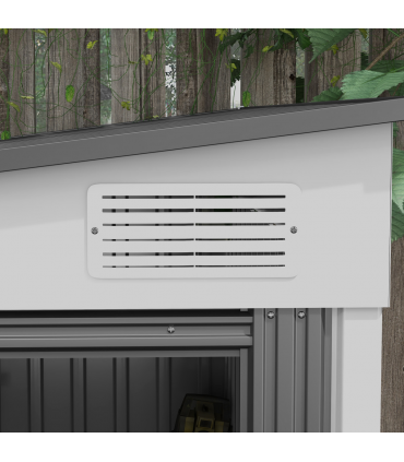 Outsunny 5 x 7FT Garden Shed with Foundation Lean to Metal Tool Shed White