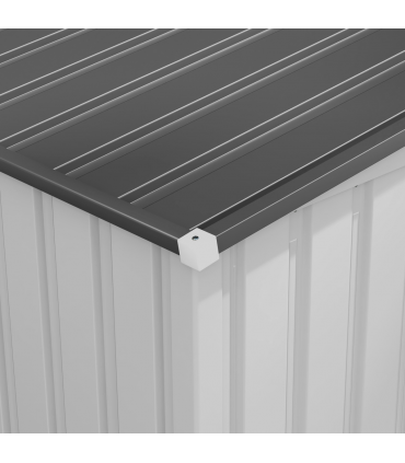 Outsunny 5 x 7FT Garden Shed with Foundation Lean to Metal Tool Shed White