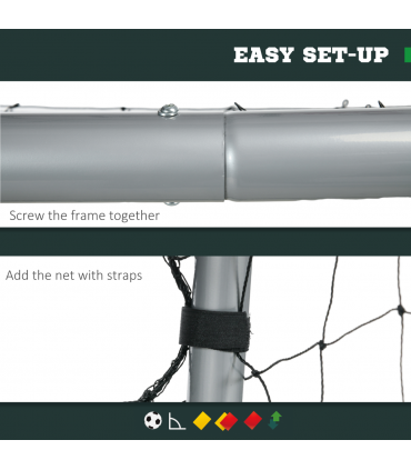 SPORTNOW 8ft x 5ft Football Goal, Simple Set Up Football Training Net