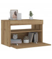 vidaXL Bedside Cabinet with LED Lights Artisan Oak 60x35x40 cm Engineered Wood