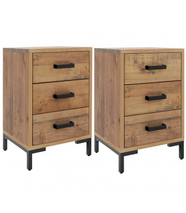 vidaXL Bedside Cabinets 2 pcs 40x30x55 cm Solid Wood Pine