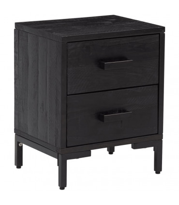 vidaXL Bedside Cabinets 2 pcs Black 36x30x45 cm Solid Wood Pine