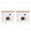 vidaXL Bedside Cabinets 2 pcs Hill 46x35x49.5 cm Solid Pine Wood