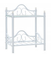 vidaXL Bedside Table Steel and Tempered Glass 45x30.5x60 cm White