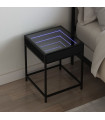 vidaXL Bedside Table with Infinity LED Black 40x40x51 cm