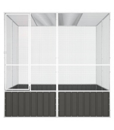 vidaXL Bird Cage Anthracite 213.5x217.5x211.5 cm Galvanised Steel