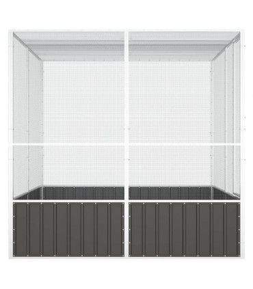 vidaXL Bird Cage Anthracite 213.5x217.5x211.5 cm Galvanised Steel