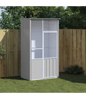 vidaXL Bird Cage Grey 115x78x200 cm Galvanised Steel
