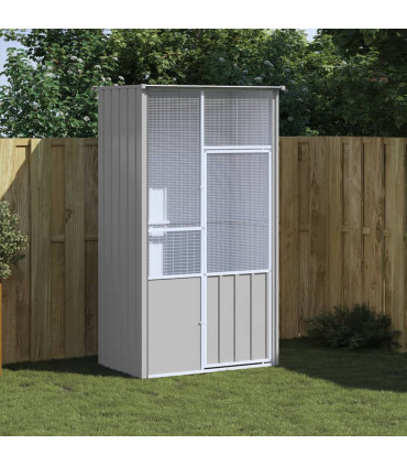 vidaXL Bird Cage Grey 115x78x200 cm Galvanised Steel