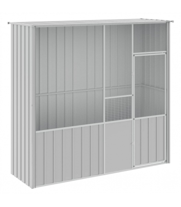 vidaXL Bird Cage Grey 215x78x200 cm Galvanised Steel