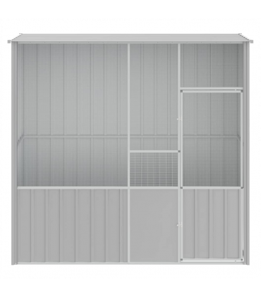 vidaXL Bird Cage Grey 215x78x200 cm Galvanised Steel