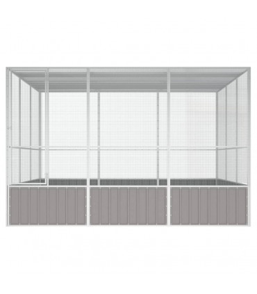 vidaXL Bird Cage Grey 302.5x324.5x211.5 cm Galvanised Steel