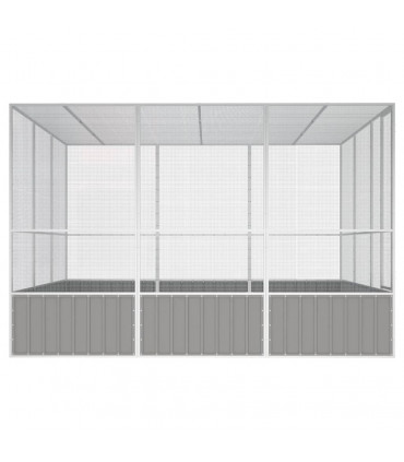 vidaXL Bird Cage Grey 302.5x324.5x211.5 cm Galvanised Steel