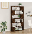 vidaXL Book Cabinet/Room Divider Smoked Oak 100x24x188 cm