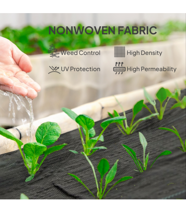 Outsunny 2m x 90m Weed Control Membrane, Heavy Duty Weed Barrier Fabric