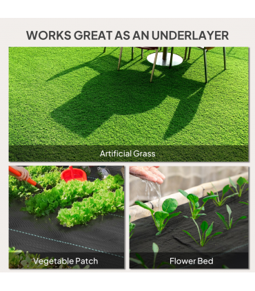 Outsunny 2m x 90m Weed Control Membrane, Heavy Duty Weed Barrier Fabric