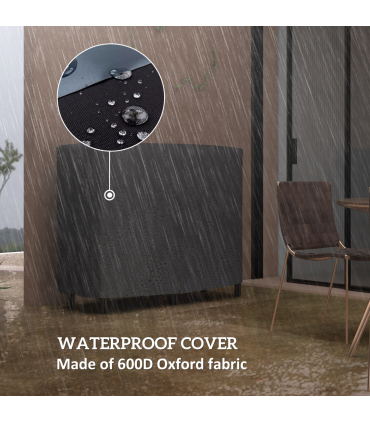 Outsunny 4FT Firewood Rack Holder W/ Canvas Carrier and Oxford Cover, Black