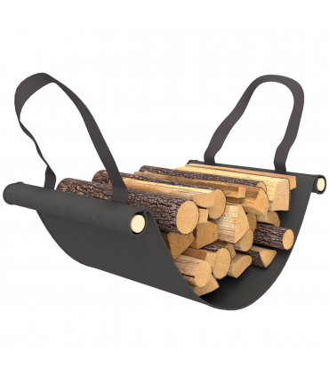 Outsunny 4FT Firewood Rack Holder W/ Canvas Carrier and Oxford Cover, Black