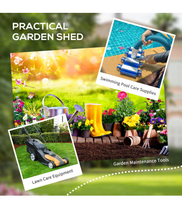 Outsunny 5' x 3' Garden Shed w/ Floor, Lockable Door, Window and Vent, Grey