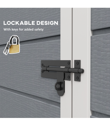 Outsunny 5' x 3' Garden Shed w/ Floor, Lockable Door, Window and Vent, Grey