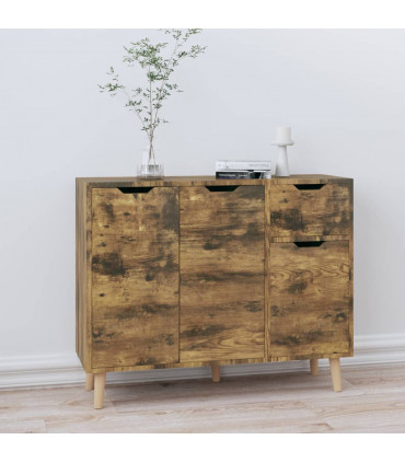 Sideboard Smoked Oak 90x30x72 cm Engineered Wood