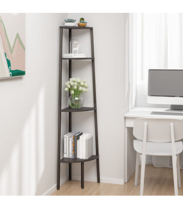 vidaXL 4-Tier Corner Shelf Black 45.5x31.5x150 cm