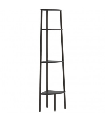 vidaXL 4-Tier Corner Shelf Black 45.5x31.5x150 cm