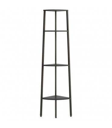vidaXL 4-Tier Corner Shelf Black 45.5x31.5x150 cm